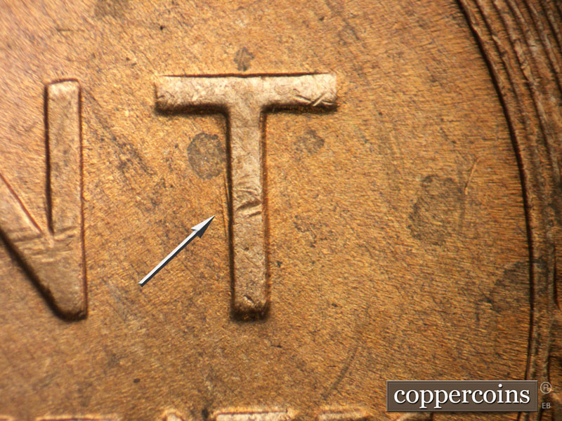 Die-stage B marker on 1946D•1MM•050 (1946 Repunched Mint Mark).