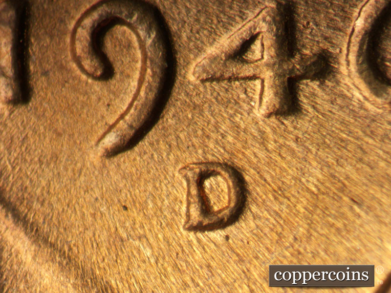 1946 Lincoln cent obverse, CopperCoins die 1946D•1MM•051.