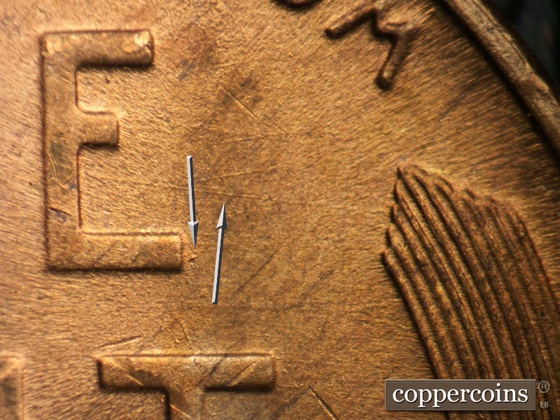 Die-stage B marker on 1946D•1MM•051 (1946 Repunched Mint Mark).