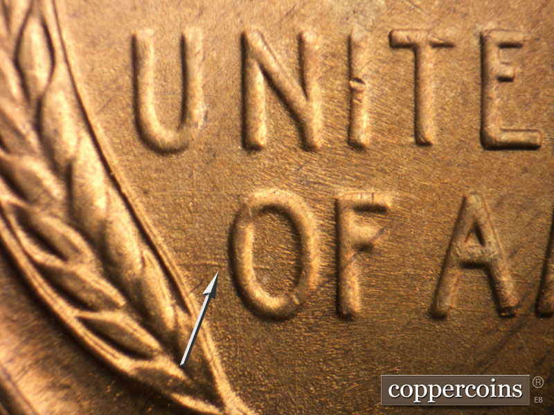 Die-stage B marker on 1946D•1MM•051 (1946 Repunched Mint Mark).