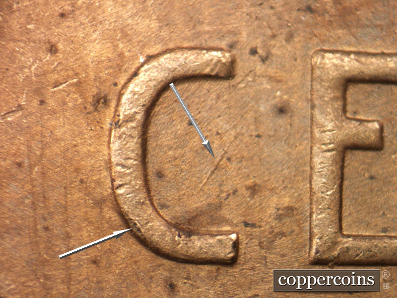 Die-stage C marker on 1946D•1MM•054 (1946 Repunched Mint Mark).