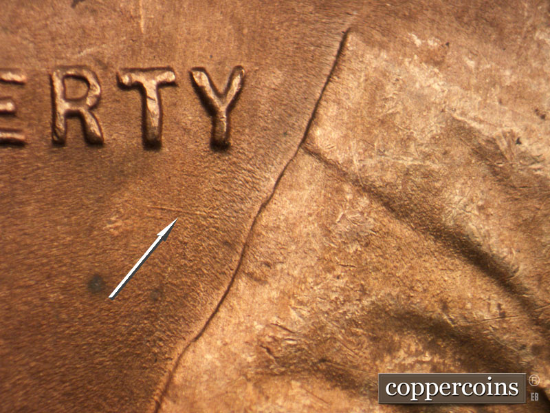Die-stage B marker on 1946D•1MM•055 (1946 Repunched Mint Mark).