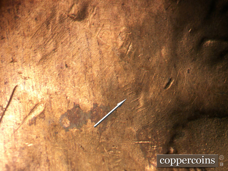 Die-stage B marker on 1946D•1MM•059 (1946 Repunched Mint Mark).