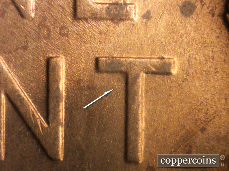 Die-stage B marker on 1946D•1MM•059 (1946 Repunched Mint Mark).