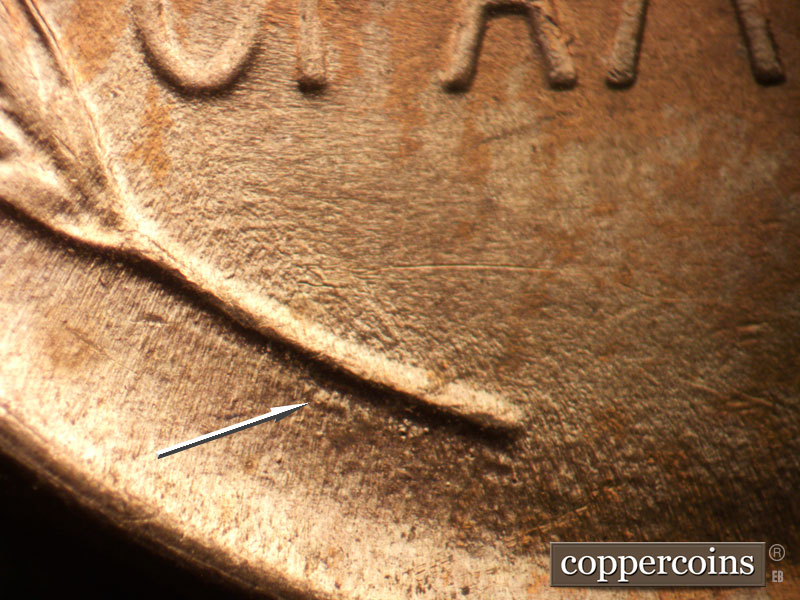 Die-stage B marker on 1946D•1MM•061 (1946 Repunched Mint Mark).