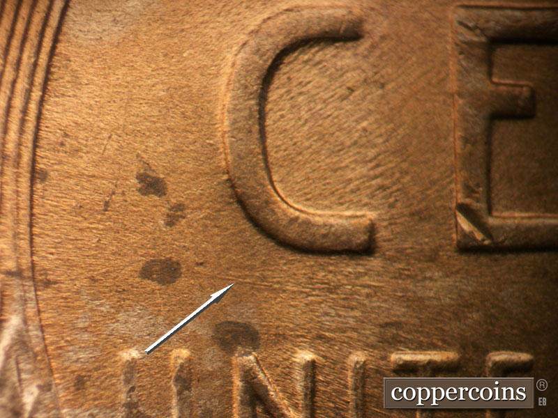 Die-stage B marker on 1946D•1MM•061 (1946 Repunched Mint Mark).