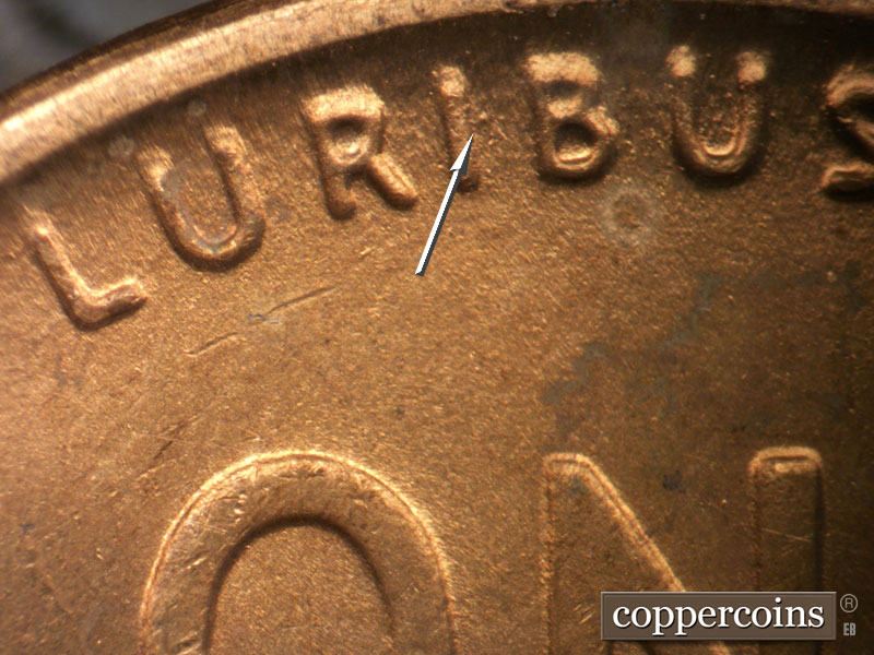 Die-stage B marker on 1946D•1MM•063 (1946 Repunched Mint Mark).