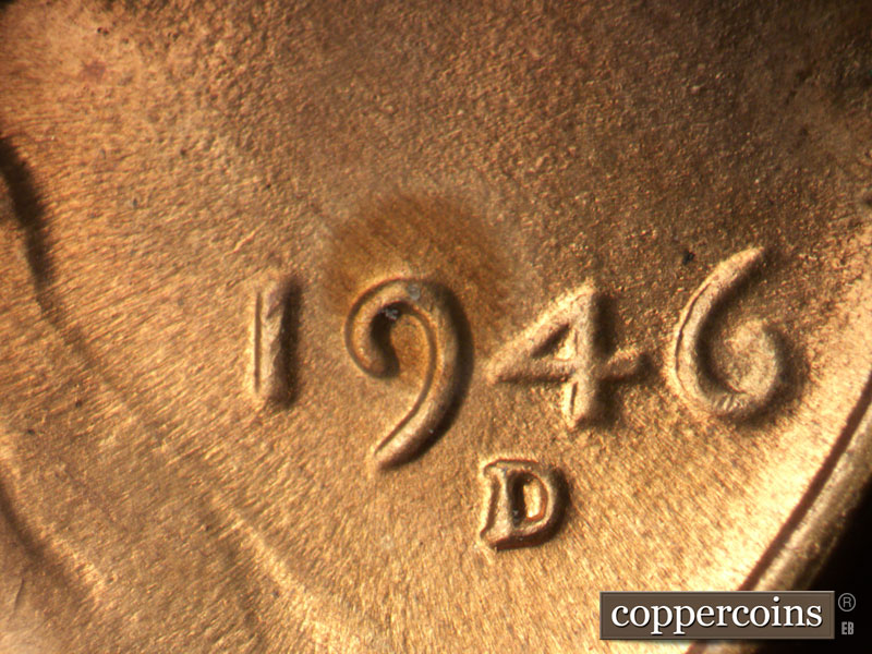 Die-stage B marker on 1946D•1MM•065 (1946 Repunched Mint Mark).