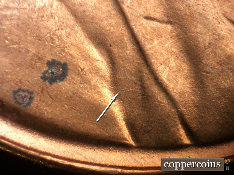 Die-stage B marker on 1946D•1MM•067 (1946 Repunched Mint Mark).