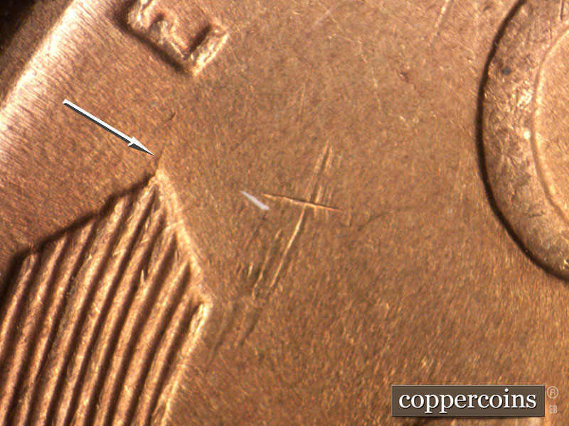 Die-stage B marker on 1946D•1MM•067 (1946 Repunched Mint Mark).