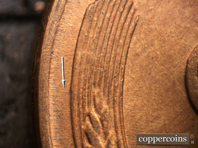 Die-stage B marker on 1946D•1MM•067 (1946 Repunched Mint Mark).