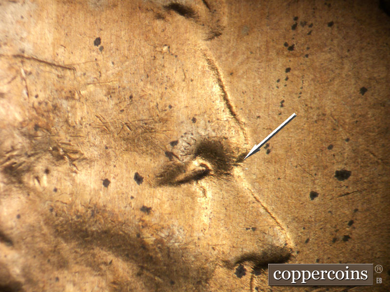 Die-stage B marker on 1946D•1MM•069 (1946 Repunched Mint Mark).