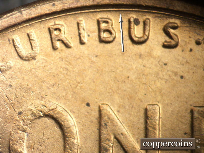 Die-stage B marker on 1946D•1MM•071 (1946 Repunched Mint Mark).