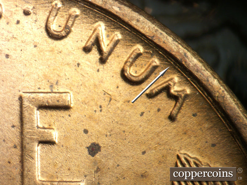 Die-stage B marker on 1946D•1MM•071 (1946 Repunched Mint Mark).