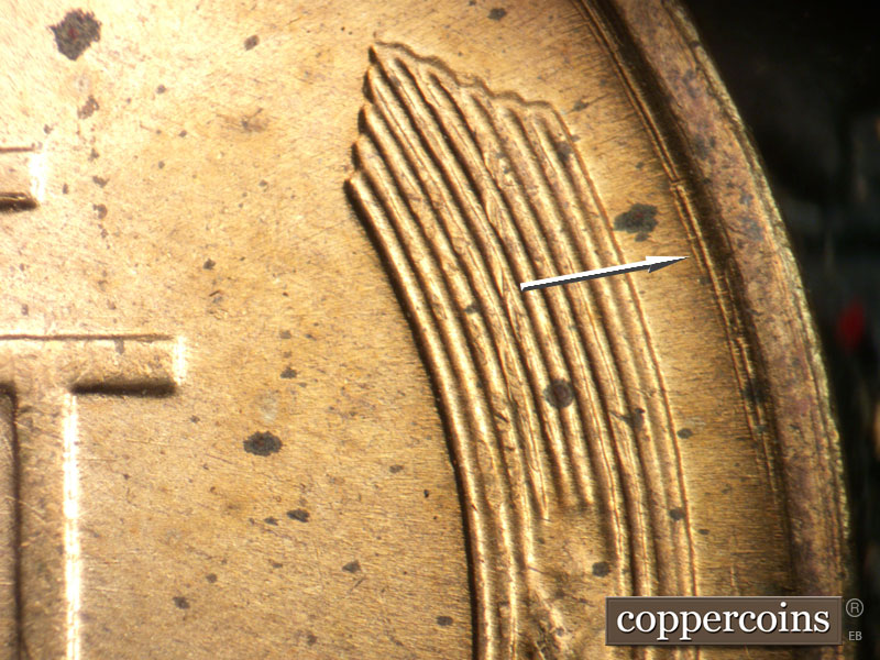 Die-stage B marker on 1946D•1MM•071 (1946 Repunched Mint Mark).