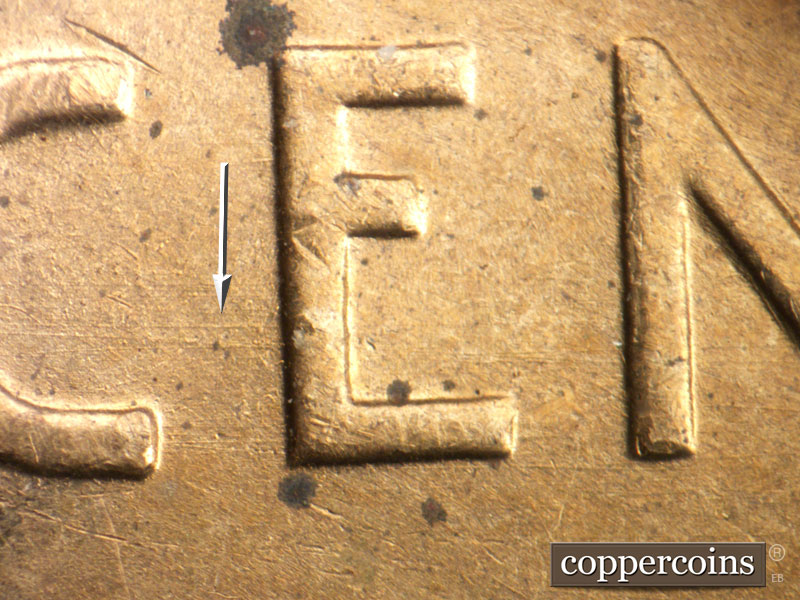 Die-stage B marker on 1946D•1MM•071 (1946 Repunched Mint Mark).