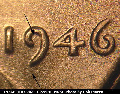 1946 Lincoln cent obverse, CopperCoins die 1946P•1DO•002.
