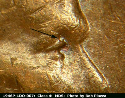 1946 Lincoln cent obverse, CopperCoins die 1946P•1DO•007.