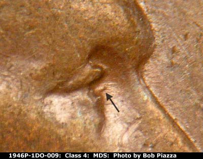 1946 Lincoln cent obverse, CopperCoins die 1946P•1DO•009.