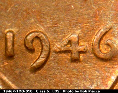 Die-stage C marker on 1946P•1DO•010 (1946 Doubled Die Obverse).