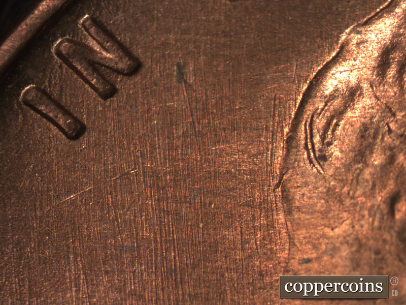 Die-stage A marker on 1946S•1DO•002 (1946 Doubled Die Obverse).