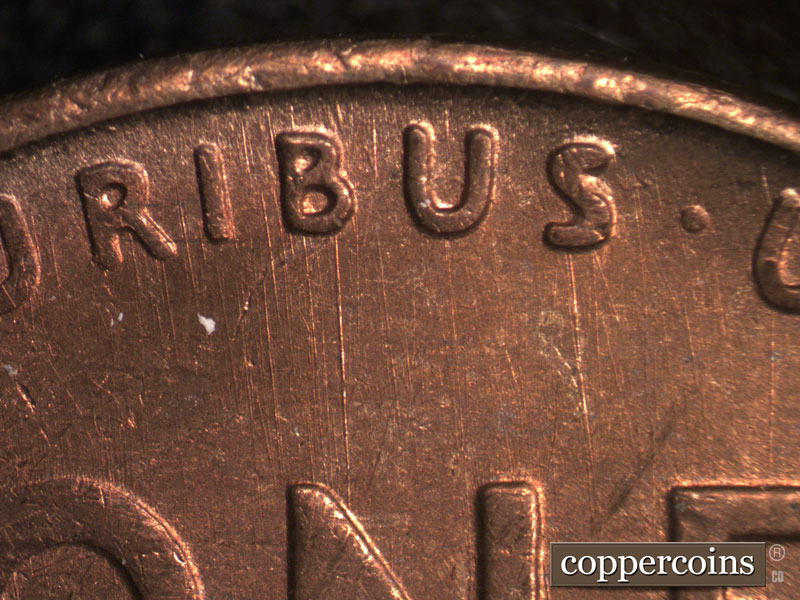 Die-stage A marker on 1946S•1DO•002 (1946 Doubled Die Obverse).