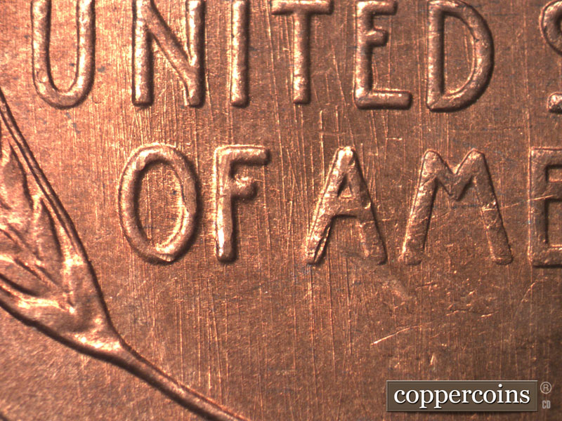 Die-stage A marker on 1946S•1DO•002 (1946 Doubled Die Obverse).