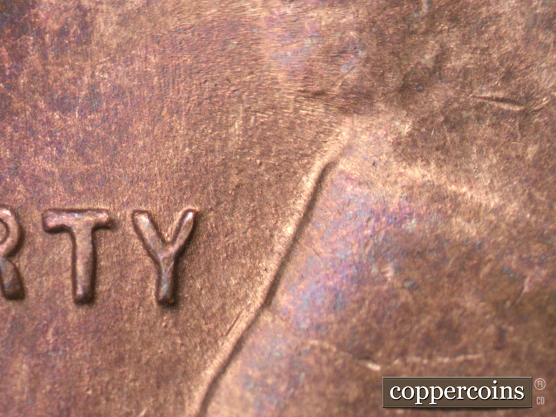 Die-stage C marker on 1946S•1DO•002 (1946 Doubled Die Obverse).