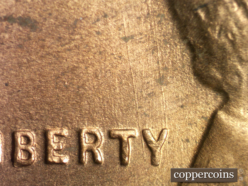 Die-stage B marker on 1946S•1DO•003 (1946 Doubled Die Obverse).