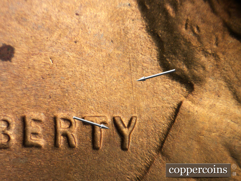 Die-stage C marker on 1946S•1DO•003 (1946 Doubled Die Obverse).