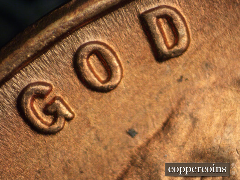 Die-stage B marker on 1946S•1DO•005 (1946 Doubled Die Obverse).