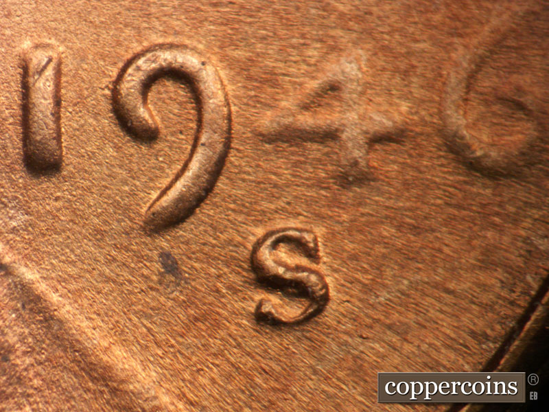 Die-stage C marker on 1946S•1DO•007 (1946 Doubled Die Obverse).