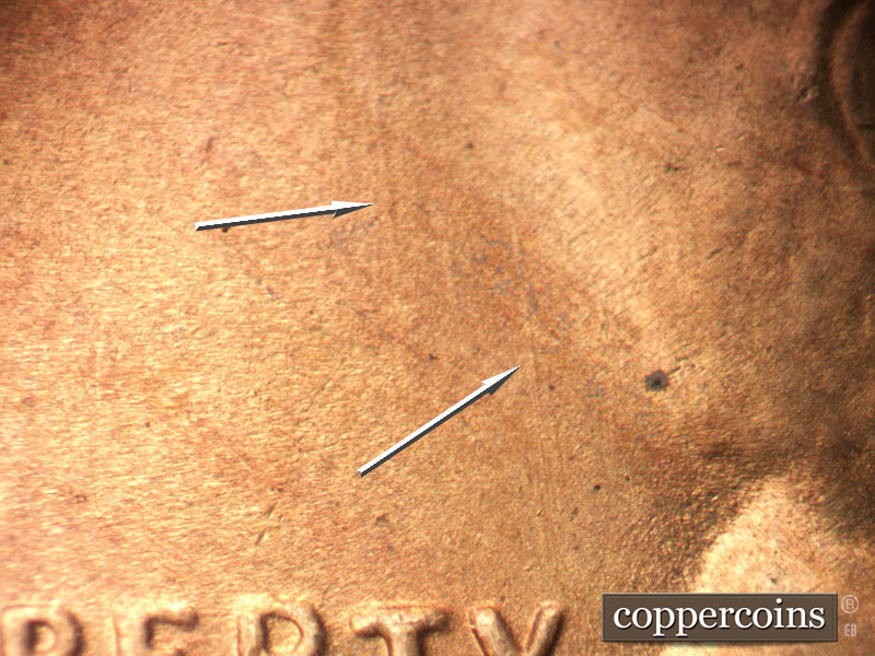 Die-stage C marker on 1946S•1DO•007 (1946 Doubled Die Obverse).