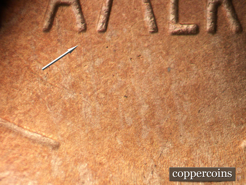 Die-stage C marker on 1946S•1DO•007 (1946 Doubled Die Obverse).