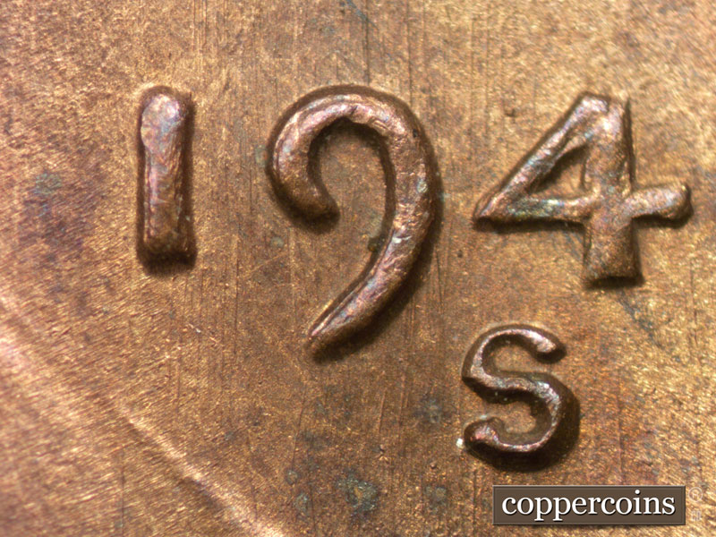 Die-stage A marker on 1946S•1DO•009 (1946 Doubled Die Obverse).
