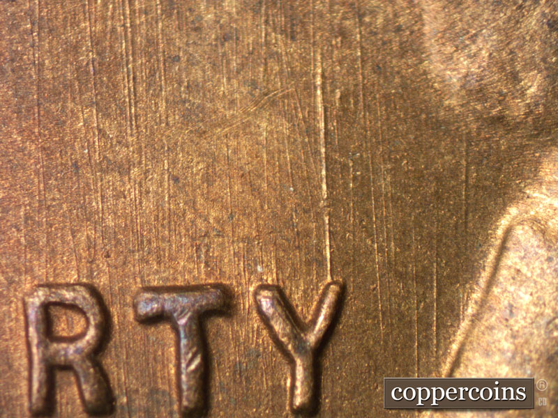 Die-stage A marker on 1946S•1DO•009 (1946 Doubled Die Obverse).