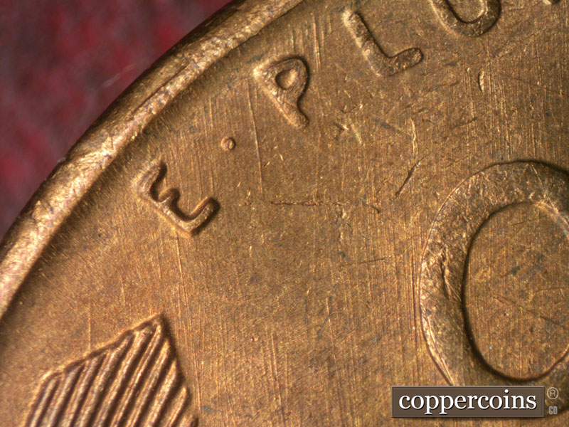 Die-stage A marker on 1946S•1DO•009 (1946 Doubled Die Obverse).