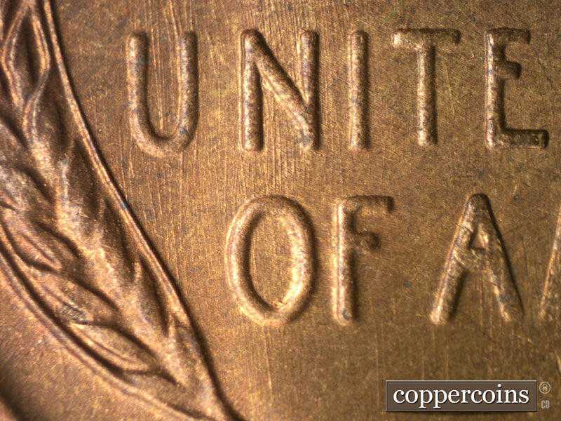 Die-stage A marker on 1946S•1DO•009 (1946 Doubled Die Obverse).