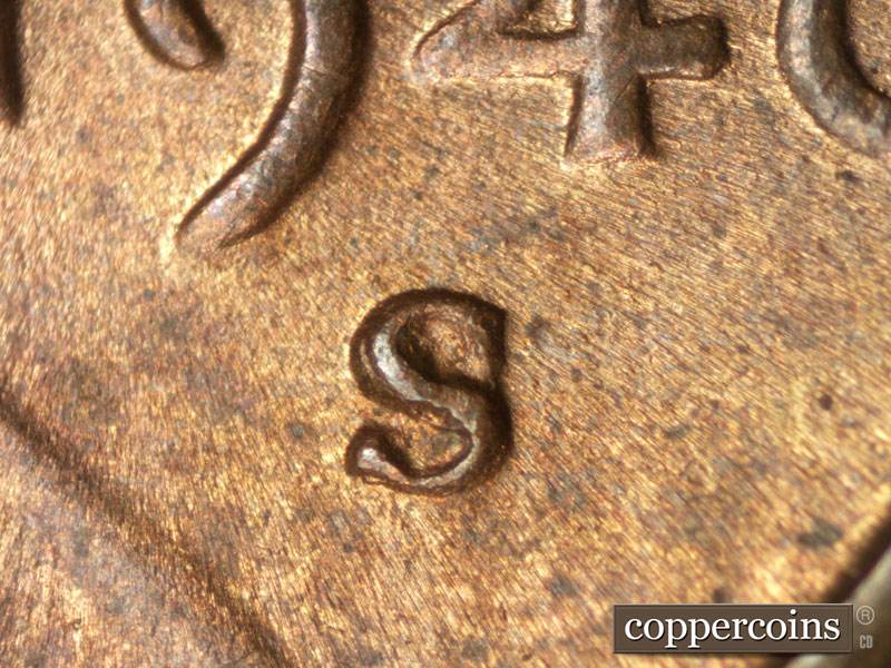 Die-stage C marker on 1946S•1MM•001 (1946 Repunched Mint Mark).