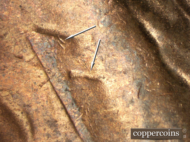 Die-stage C marker on 1946S•1MM•001 (1946 Repunched Mint Mark).