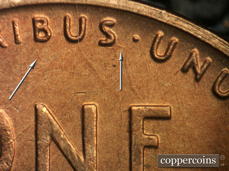 Die-stage A marker on 1946S•1MM•005 (1946 Repunched Mint Mark).