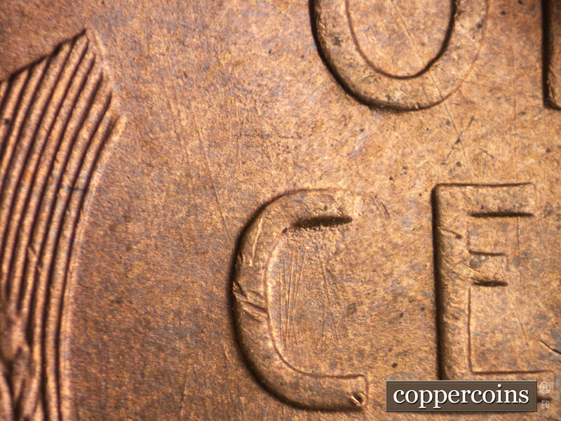 Die-stage B marker on 1946S•1MM•005 (1946 Repunched Mint Mark).