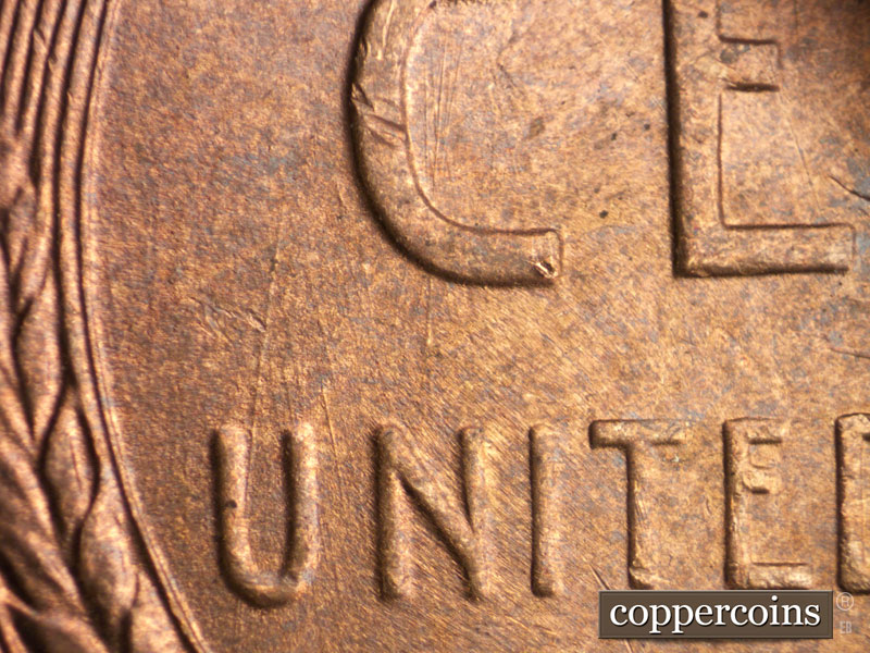 Die-stage B marker on 1946S•1MM•005 (1946 Repunched Mint Mark).