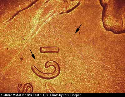 Die-stage C marker on 1946S•1MM•006 (1946 Repunched Mint Mark).