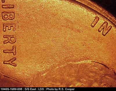 Die-stage C marker on 1946S•1MM•006 (1946 Repunched Mint Mark).