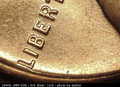 Die-stage C marker on 1946S•1MM•008 (1946 Repunched Mint Mark).