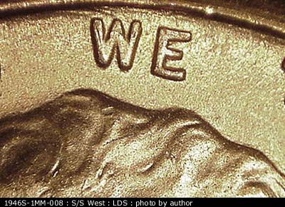 Die-stage C marker on 1946S•1MM•008 (1946 Repunched Mint Mark).