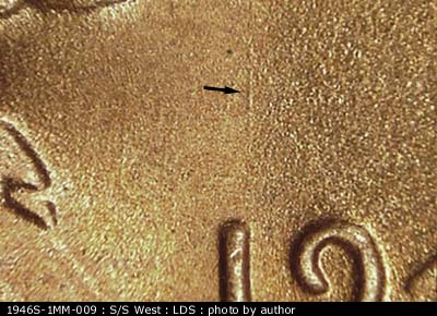 Die-stage C marker on 1946S•1MM•009 (1946 Repunched Mint Mark).