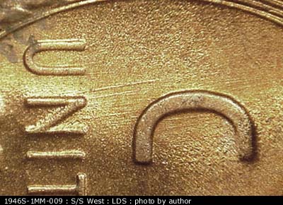 Die-stage C marker on 1946S•1MM•009 (1946 Repunched Mint Mark).