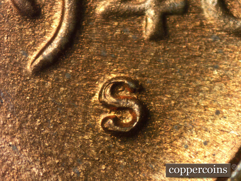 1946 Lincoln cent obverse, CopperCoins die 1946S•1MM•010.